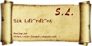 Sik Lóránt névjegykártya