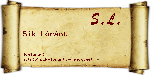 Sik Lóránt névjegykártya