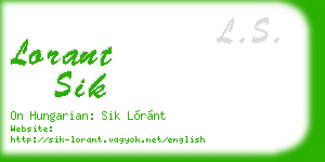 lorant sik business card